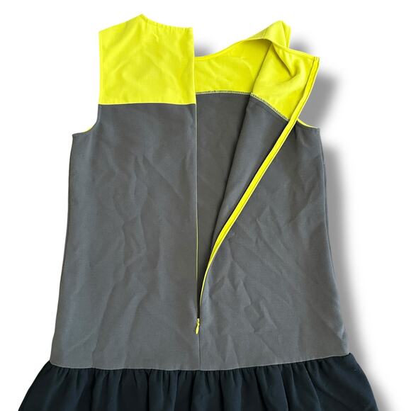 LOFT‎ Women’s Size 6 Colorblock Shift Dress Yellow Gray Black Sleeveless Career - Picture 5 of 8